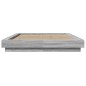 vidaXL Estructura cama con luces LED madera gris Sonoma 135x190 cm vidaXL Estructura cama con luces LED madera gris Sonoma 135x190 cm