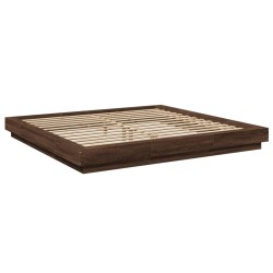 vidaXL Estructura de cama madera de ingeniería marrón roble 200x200 cm