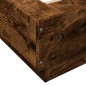 vidaXL Estructura de cama madera de ingeniería roble ahumado 140x190cm vidaXL Estructura de cama madera de ingeniería roble ahumado 140x190cm