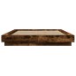 vidaXL Estructura de cama madera de ingeniería roble ahumado 120x200cm vidaXL Estructura de cama madera de ingeniería roble ahumado 120x200cm