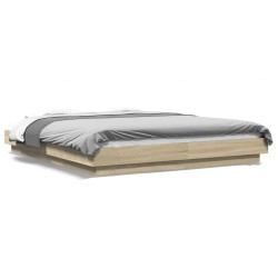 vidaXL Estructura de cama madera de ingeniería roble Sonoma 150x200 cm
