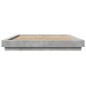 vidaXL Estructura de cama madera de ingeniería gris hormigón 160x200cm vidaXL Estructura de cama madera de ingeniería gris hormigón 160x200cm