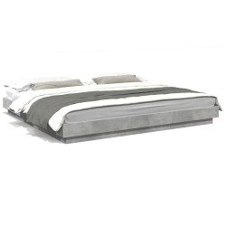 vidaXL Estructura de cama madera de ingeniería gris hormigón 180x200cm