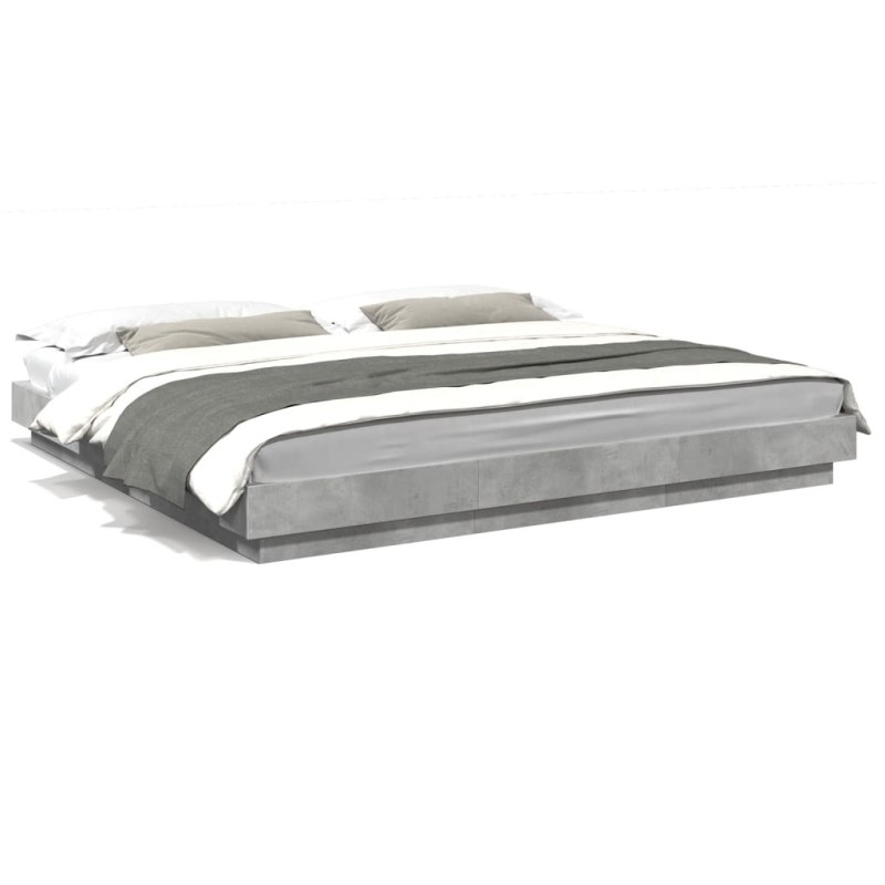 vidaXL Estructura de cama madera de ingeniería gris hormigón 180x200cm vidaXL Estructura de cama madera de ingeniería gris hormigón 180x200cm