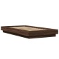 vidaXL Estructura de cama madera de ingeniería marrón roble 100x200 cm