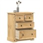 vidaXL Cómoda cajonera Corona madera maciza de pino 80x43x91 cm vidaXL Cómoda cajonera Corona madera maciza de pino 80x43x91 cm