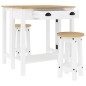 vidaXL Set de bar 3 piezas madera maciza de pino blanco vidaXL Set de bar 3 piezas madera maciza de pino blanco