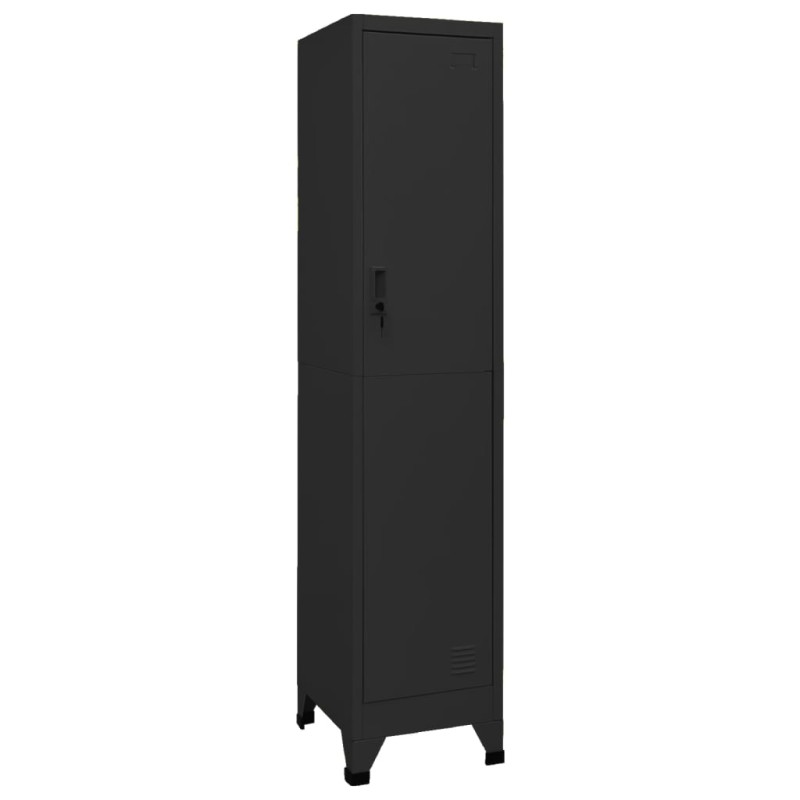 vidaXL Taquilla de acero negro 38x45x180 cm vidaXL Taquilla de acero negro 38x45x180 cm