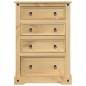 vidaXL Cómoda cajonera Corona madera maciza de pino 80x43x114 cm vidaXL Cómoda cajonera Corona madera maciza de pino 80x43x114 cm