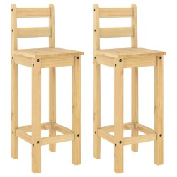 vidaXL Taburetes altos 2 uds madera maciza de pino