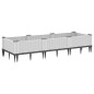 vidaXL Jardinera con clavijas PP blanco 125x40x28,5 cm vidaXL Jardinera con clavijas PP blanco 125x40x28,5 cm