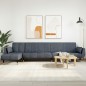 vidaXL Sofá cama en forma de L terciopelo gris oscuro 275x140x70 cm vidaXL Sofá cama en forma de L terciopelo gris oscuro 275x140x70 cm