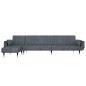 vidaXL Sofá cama en forma de L terciopelo gris oscuro 275x140x70 cm vidaXL Sofá cama en forma de L terciopelo gris oscuro 275x140x70 cm