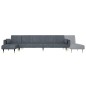 vidaXL Sofá cama en forma de L terciopelo gris oscuro 275x140x70 cm vidaXL Sofá cama en forma de L terciopelo gris oscuro 275x140x70 cm