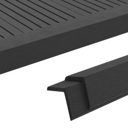 vidaXL Molduras angulares 5 uds WPC negro 170 cm