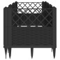 vidaXL Jardinera con clavijas PP negro 123,5x43,5x43,5 cm vidaXL Jardinera con clavijas PP negro 123,5x43,5x43,5 cm