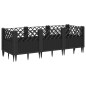 vidaXL Jardinera con clavijas PP negro 123,5x43,5x43,5 cm vidaXL Jardinera con clavijas PP negro 123,5x43,5x43,5 cm
