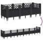 vidaXL Jardinera con clavijas PP negro 123,5x43,5x43,5 cm vidaXL Jardinera con clavijas PP negro 123,5x43,5x43,5 cm