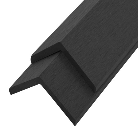vidaXL Molduras angulares 5 uds WPC negro 170 cm