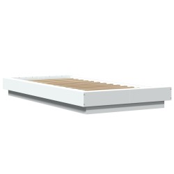 vidaXL Estructura de cama con LED madera ingeniería blanco 100x200 cm