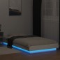 vidaXL Estructura de cama con LED madera ingeniería blanco 100x200 cm vidaXL Estructura de cama con LED madera ingeniería blanco 100x200 cm