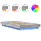 vidaXL Estructura cama con luces LED madera gris Sonoma 90x190 cm vidaXL Estructura cama con luces LED madera gris Sonoma 90x190 cm