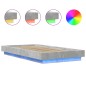 vidaXL Estructura cama con luces LED madera gris hormigón 90x190 cm vidaXL Estructura cama con luces LED madera gris hormigón 90x190 cm