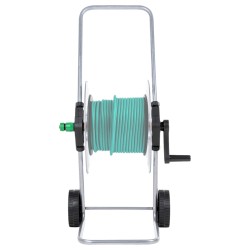 vidaXL Carrete de rollo para manguera de 50 m 1/2" o 35 m 3/4" acero