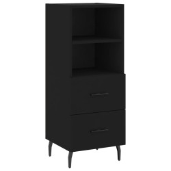 vidaXL Aparador de madera contrachapada negro 34,5x34x90 cm