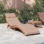 vidaXL Tumbona con cojín taupe madera maciza de acacia vidaXL Tumbona con cojín taupe madera maciza de acacia