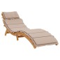 vidaXL Tumbona con cojín taupe madera maciza de acacia vidaXL Tumbona con cojín taupe madera maciza de acacia