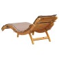 vidaXL Tumbona con cojín taupe madera maciza de acacia vidaXL Tumbona con cojín taupe madera maciza de acacia