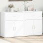 vidaXL Aparador de madera de ingeniería 2 uds blanco 60x31x70 cm vidaXL Aparador de madera de ingeniería 2 uds blanco 60x31x70 cm