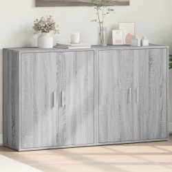 vidaXL Aparador de madera de ingeniería 2 uds gris Sonoma 60x31x70 cm