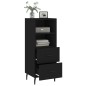 vidaXL Aparador de madera contrachapada negro 34,5x34x90 cm vidaXL Aparador de madera contrachapada negro 34,5x34x90 cm