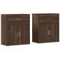 vidaXL Aparador de madera de ingeniería 2 uds marrón roble 60x31x70 cm vidaXL Aparador de madera de ingeniería 2 uds marrón roble 60x31x70 cm