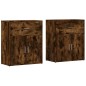vidaXL Aparador de madera de ingeniería 2 uds roble ahumado 60x31x70cm vidaXL Aparador de madera de ingeniería 2 uds roble ahumado 60x31x70cm
