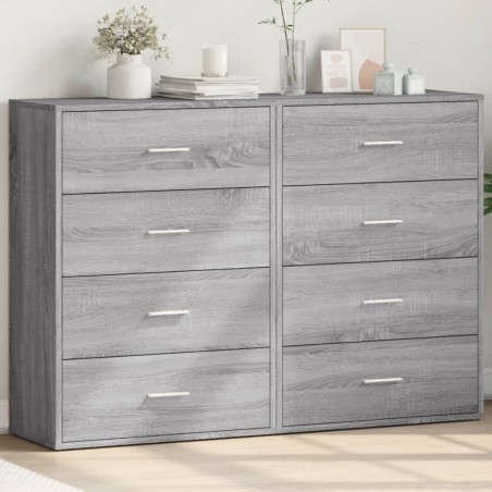 vidaXL Aparadores 2 uds madera de ingeniería gris Sonoma 60x31x84 cm