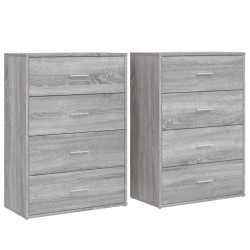 vidaXL Aparadores 2 uds madera de ingeniería gris Sonoma 60x31x84 cm
