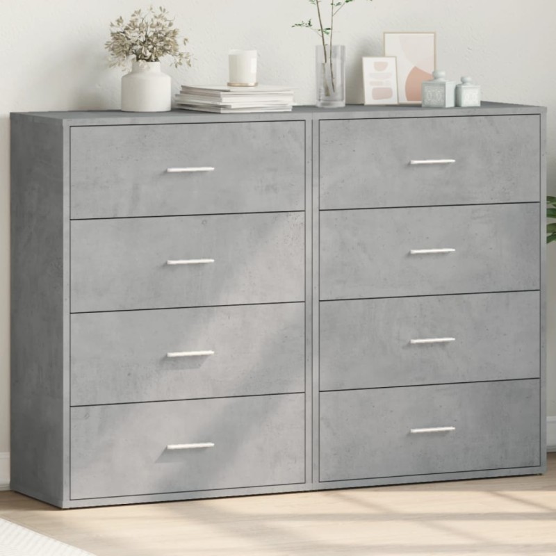 vidaXL Aparadores 2 uds madera de ingeniería gris hormigón 60x31x84 cm vidaXL Aparadores 2 uds madera de ingeniería gris hormigón 60x31x84 cm