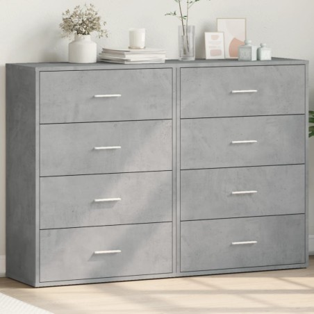vidaXL Aparadores 2 uds madera de ingeniería gris hormigón 60x31x84 cm