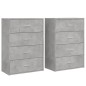 vidaXL Aparadores 2 uds madera de ingeniería gris hormigón 60x31x84 cm vidaXL Aparadores 2 uds madera de ingeniería gris hormigón 60x31x84 cm