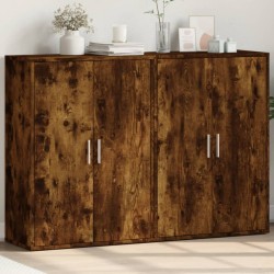 vidaXL Aparadores 2 uds madera de ingeniería roble ahumado 60x31x84 cm