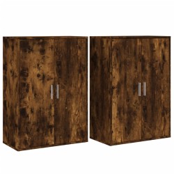 vidaXL Aparadores 2 uds madera de ingeniería roble ahumado 60x31x84 cm