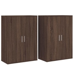 vidaXL Aparadores 2 uds madera de ingeniería marrón roble 60x31x84 cm