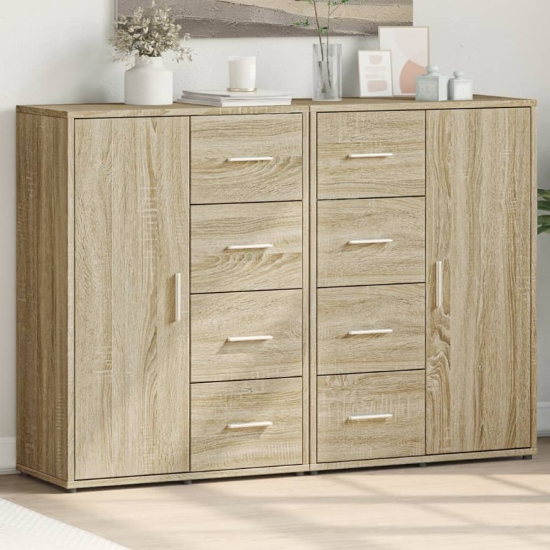 vidaXL Aparadores 2 uds madera de ingeniería roble Sonoma 60x31x84 cm vidaXL Aparadores 2 uds madera de ingeniería roble Sonoma 60x31x84 cm