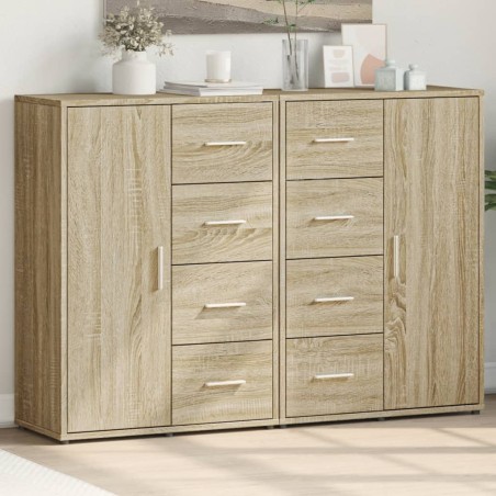 vidaXL Aparadores 2 uds madera de ingeniería roble Sonoma 60x31x84 cm