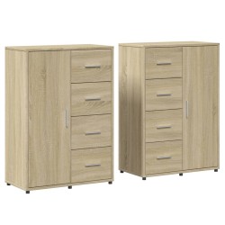 vidaXL Aparadores 2 uds madera de ingeniería roble Sonoma 60x31x84 cm