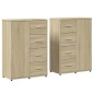 vidaXL Aparadores 2 uds madera de ingeniería roble Sonoma 60x31x84 cm vidaXL Aparadores 2 uds madera de ingeniería roble Sonoma 60x31x84 cm