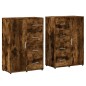 vidaXL Aparadores 2 uds madera de ingeniería roble ahumado 60x31x84 cm vidaXL Aparadores 2 uds madera de ingeniería roble ahumado 60x31x84 cm